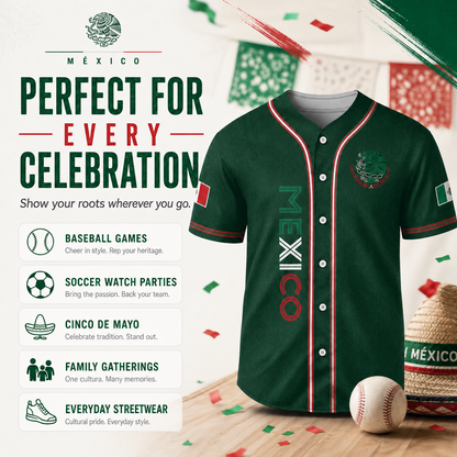 Mexico Baseball Jersey, Mexican Jersey Shirt for Men Women Youth Game Day Outfit For Mexico Fans