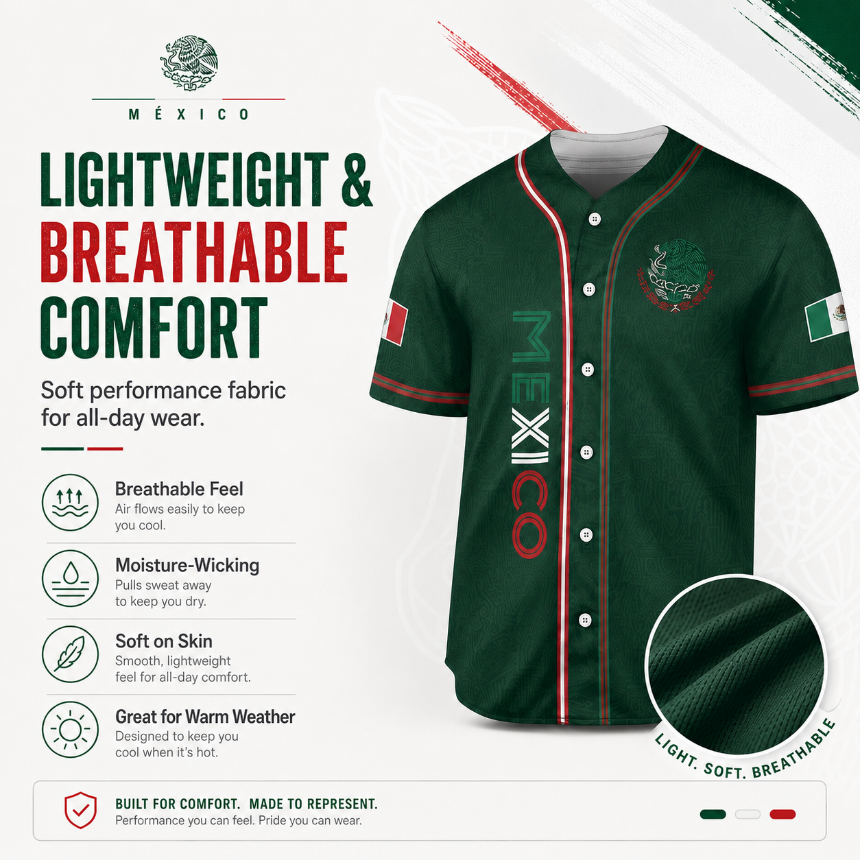 Mexico Baseball Jersey, Mexican Jersey Shirt for Men Women Youth Game Day Outfit For Mexico Fans