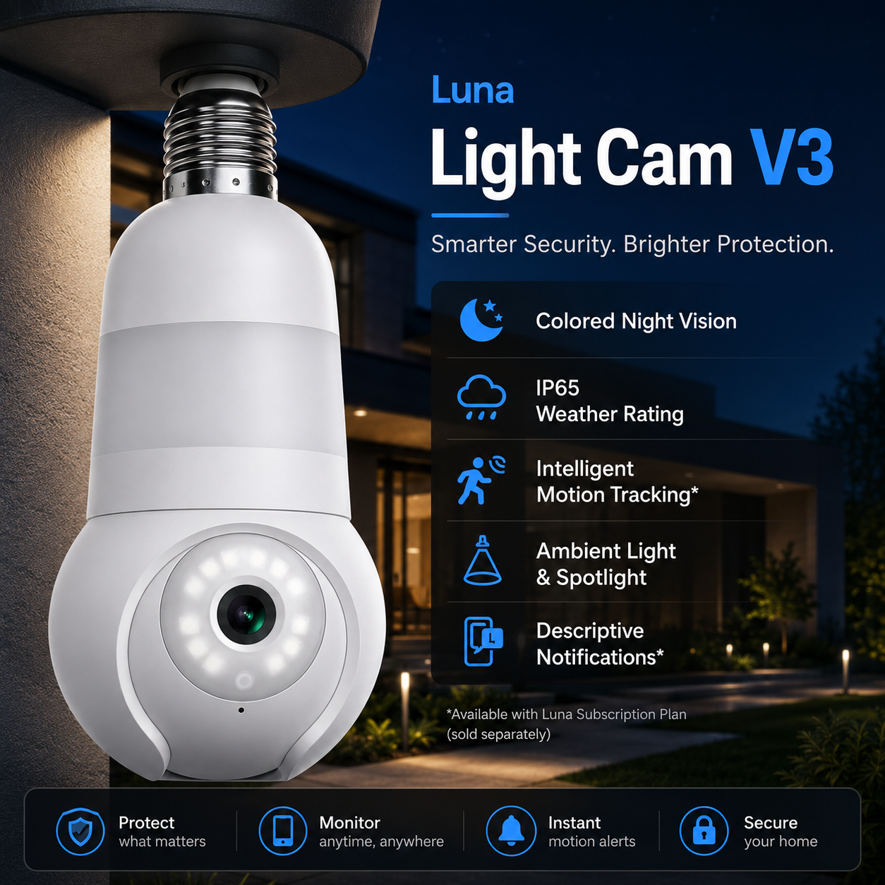 360° Light Bulb Security Camera – Wireless AI Home Surveillance System