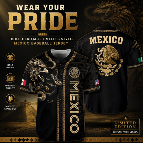 🇲🇽 Mexico Heritage Baseball Jersey – Premium Breathable Fan Shirt | Vintage Mexican Pride Edition