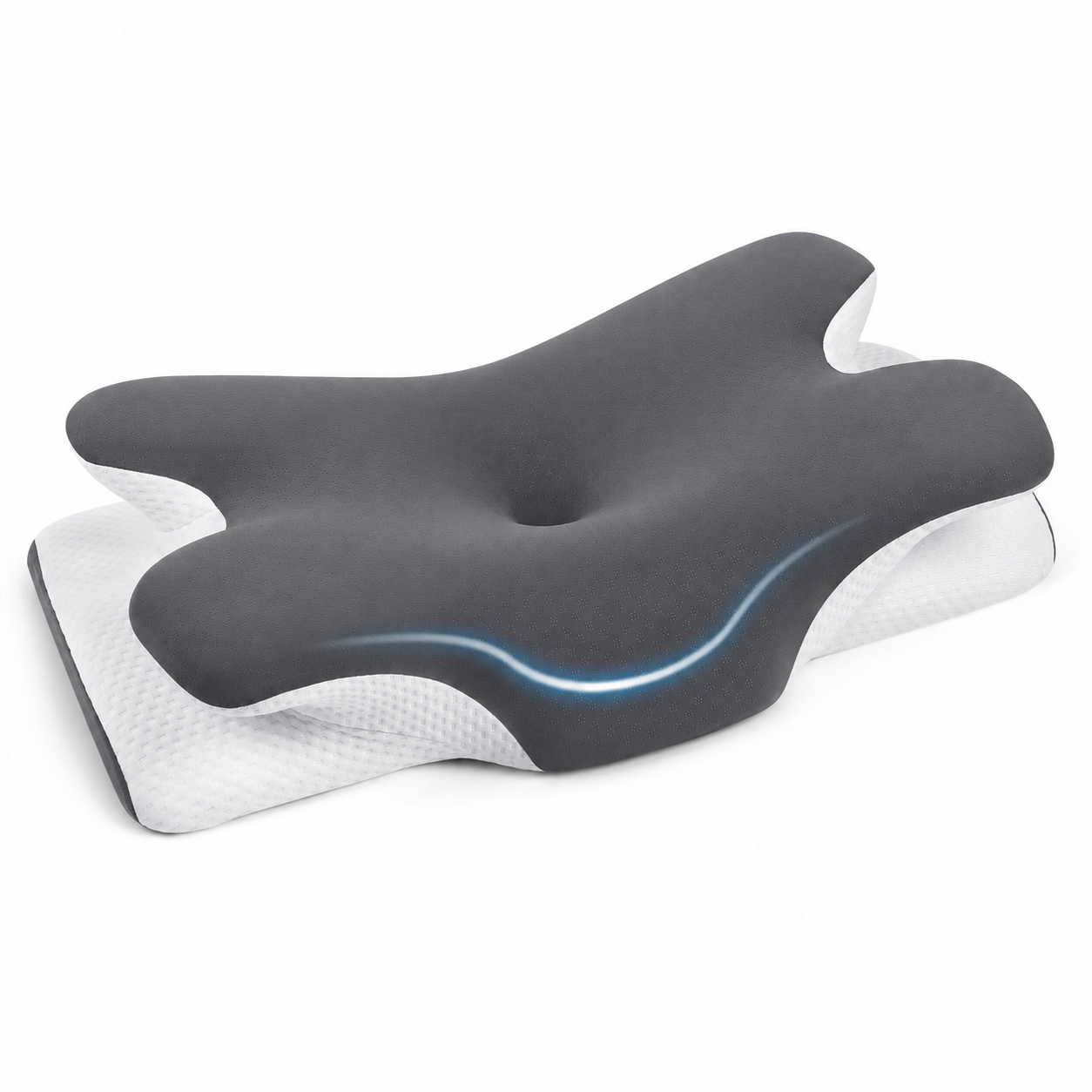 Free shipping//Butterfly Ergonomic Cooling Memory Foam Cervical Pillow, Orthopedic Neck Support Contour Pillow for Side Back Stomach Sleepers