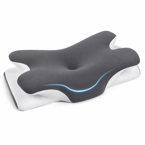Free shipping//Butterfly Ergonomic Cooling Memory Foam Cervical Pillow, Orthopedic Neck Support Contour Pillow for Side Back Stomach Sleepers