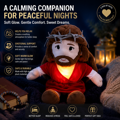 😴 Calming Sleep Companion Plush Toy with Soft Glow – Emotional Comfort Night Light for Stress Relief & Better Sleep