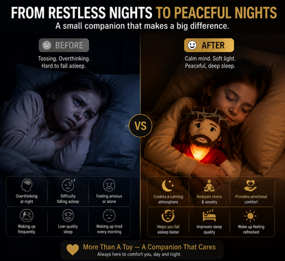 😴 Calming Sleep Companion Plush Toy with Soft Glow – Emotional Comfort Night Light for Stress Relief & Better Sleep