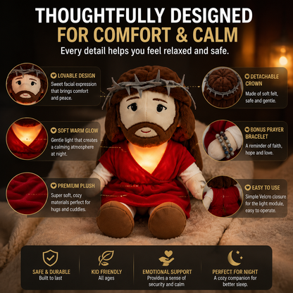 😴 Calming Sleep Companion Plush Toy with Soft Glow – Emotional Comfort Night Light for Stress Relief & Better Sleep