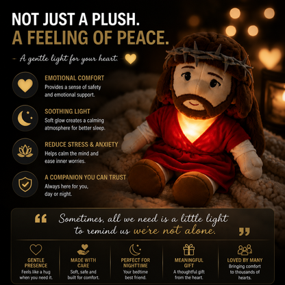 😴 Calming Sleep Companion Plush Toy with Soft Glow – Emotional Comfort Night Light for Stress Relief & Better Sleep