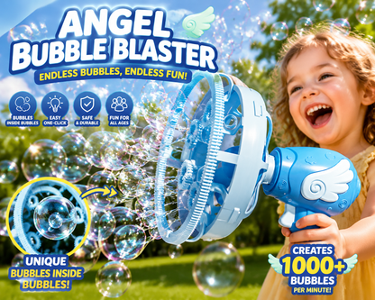 🫧 Angel Bubble Blaster – Bubbles Inside Bubbles Magic Bubble Gun for Kids Outdoor Fun, Party & Family Entertainment