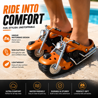 🏍️🔥 Ride-On Motorcycle Slippers™🔥