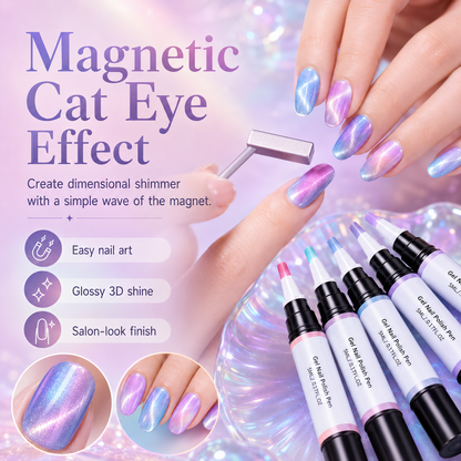 ✨ Viral Nail Trend | 3-in-1 Cat Eye Gel Nail Polish Pen Kit