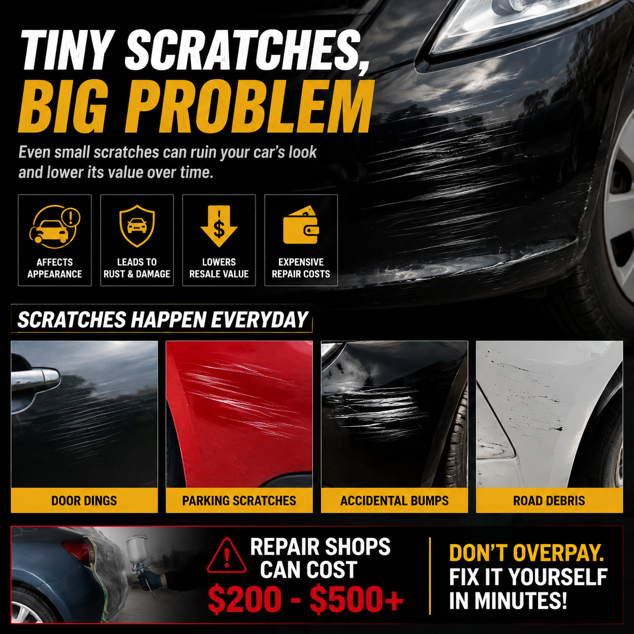 🔥 50% OFF TODAY |🚗 Car Scratch Repair Pen – Quick Touch Up Paint For Car Scratches