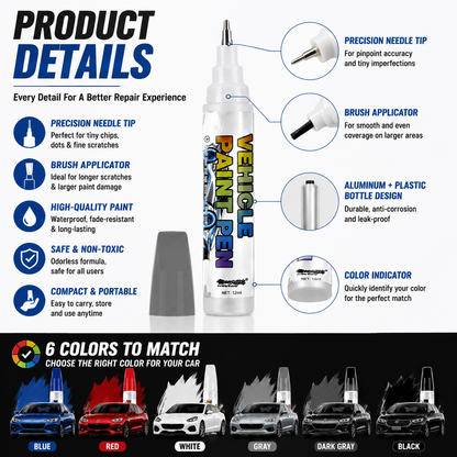 🔥 50% OFF TODAY |🚗 Car Scratch Repair Pen – Quick Touch Up Paint For Car Scratches