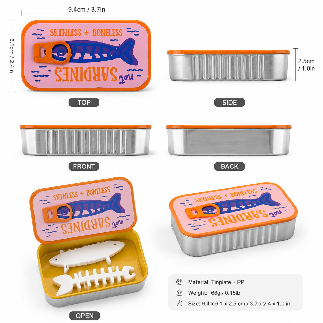 🐟 Vintage Sardine Tin Jewelry Box – Cute Mini Travel Jewelry Organizer