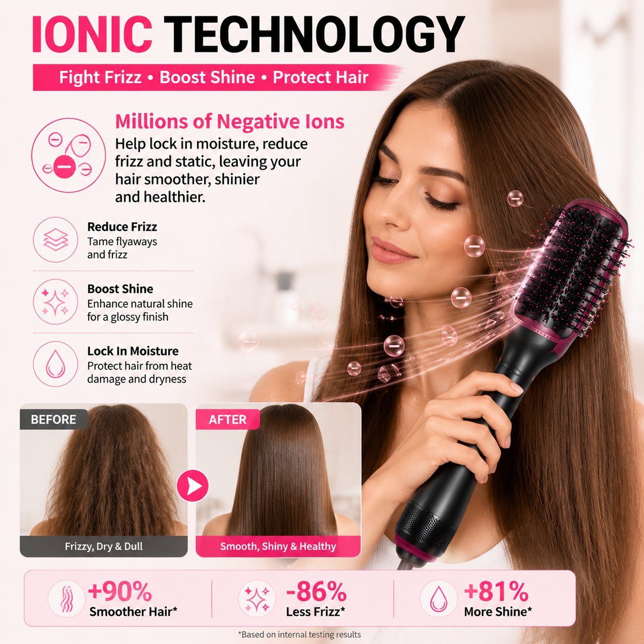 💇‍♀️ One-Step Hair Dryer Brush – 3-in-1 Blow Dryer & Styler For Smooth Frizz-Free Salon Hair