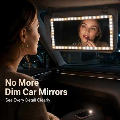 🔥 LAST DAY 50% OFF-✨ LED Car Sun Visor Vanity Mirror – Touch-Control Lighted Makeup Mirror
