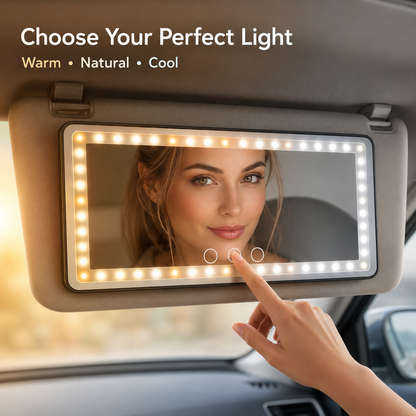 🔥 LAST DAY 50% OFF-✨ LED Car Sun Visor Vanity Mirror – Touch-Control Lighted Makeup Mirror