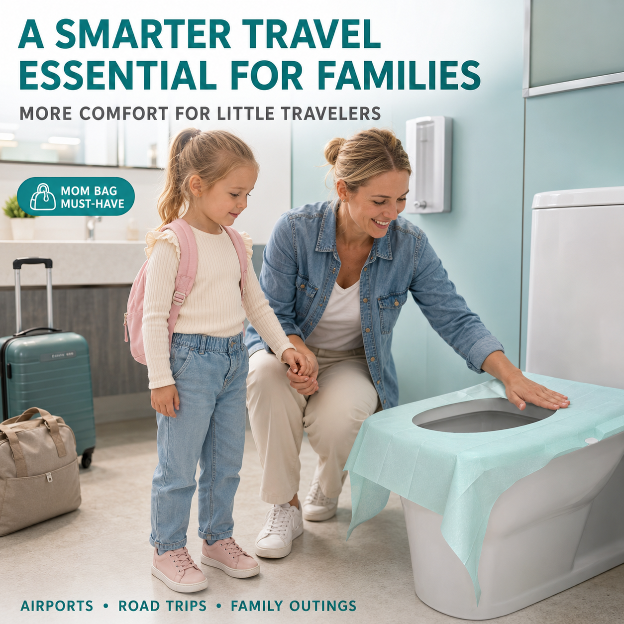 🚽 Disposable Adhesive Toilet Seat Covers – Extra Coverage for Travel & Public Restrooms
