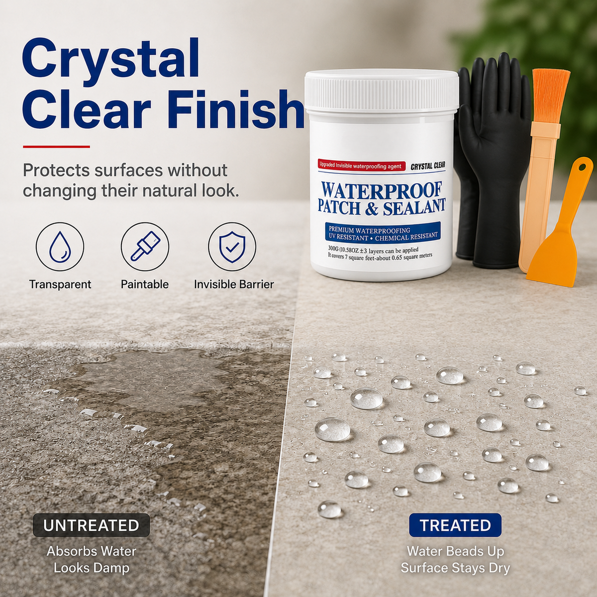 💧Clear Waterproof Coating – Long-Lasting Surface Protection