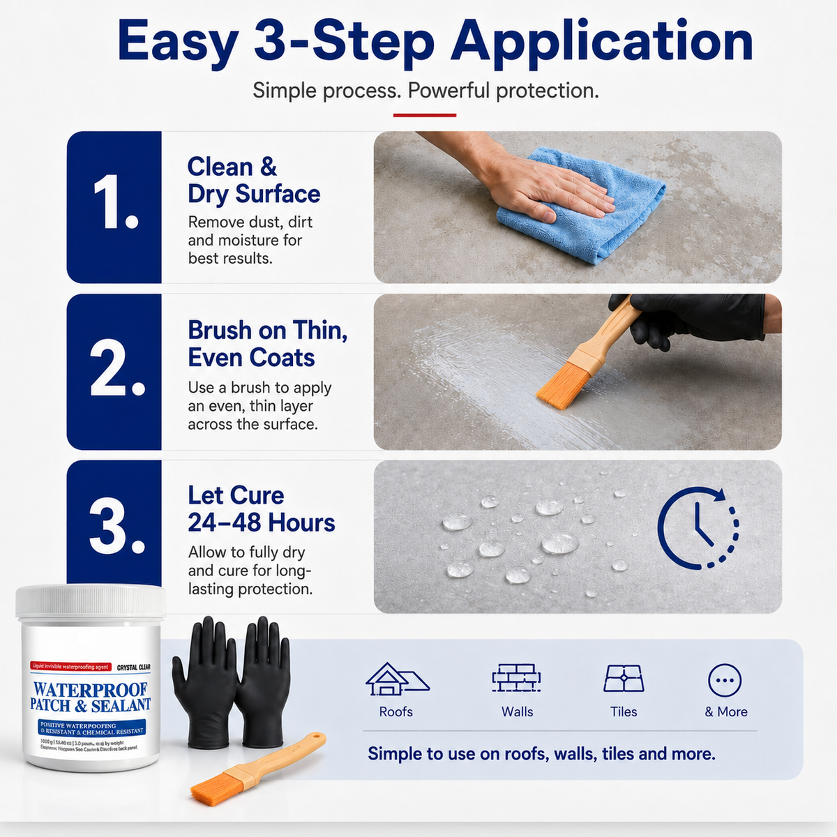 💧Clear Waterproof Coating – Long-Lasting Surface Protection