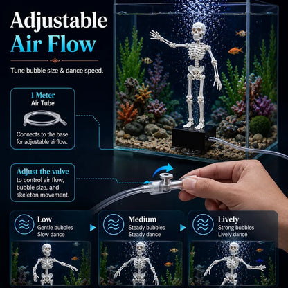 Dancing Skeleton Aquarium Bubbler