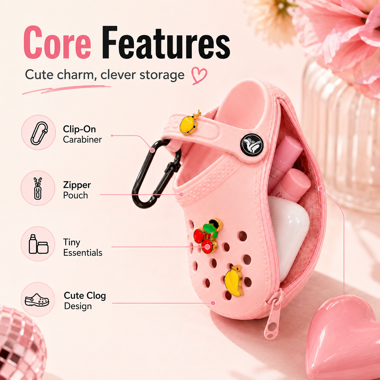 ✨ Mini Clog Charm Pouch