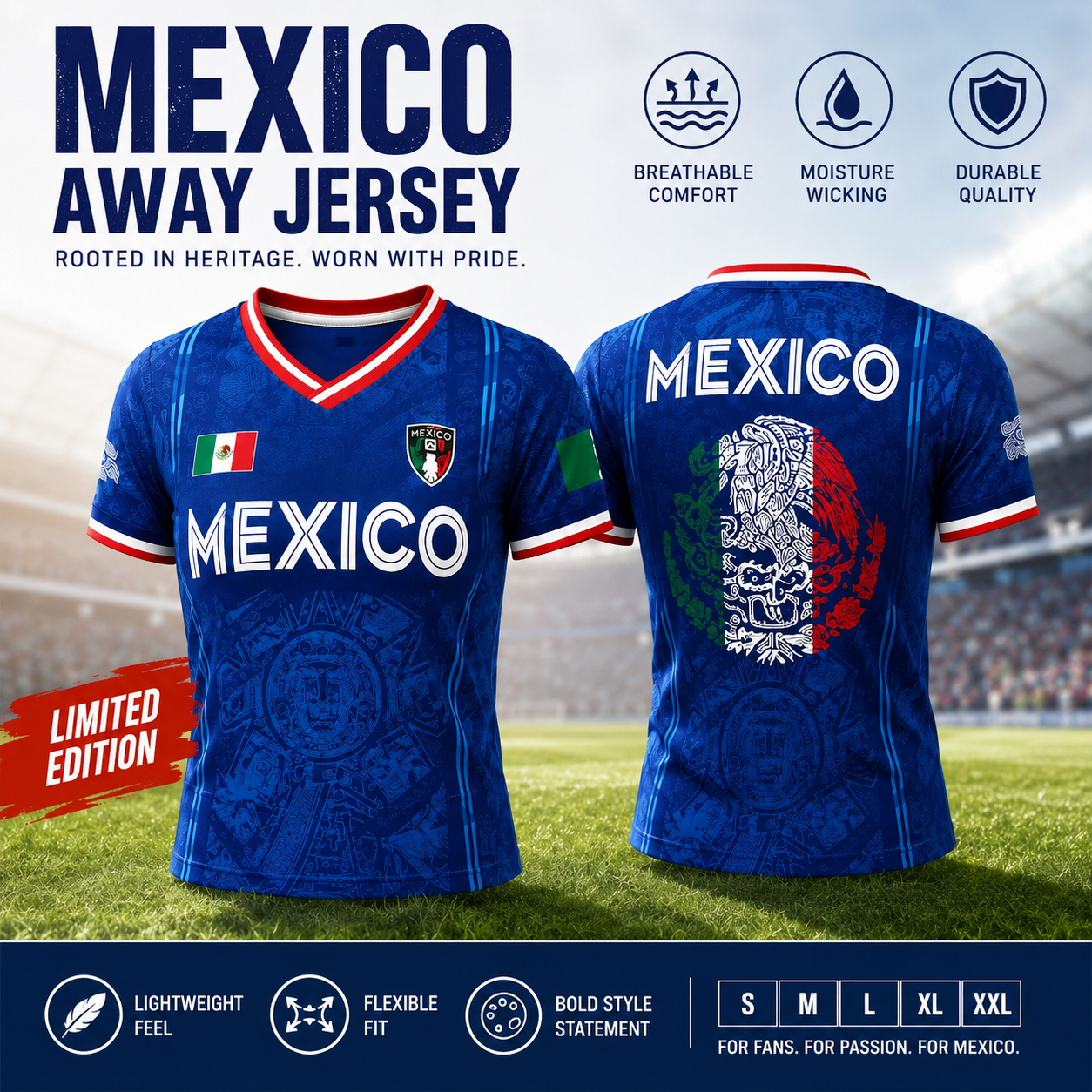 Women's Green V-Neck Football Jersey - Aztec Calendar Pattern Short-Sleeved Fan Top for 5th May Holiday Season