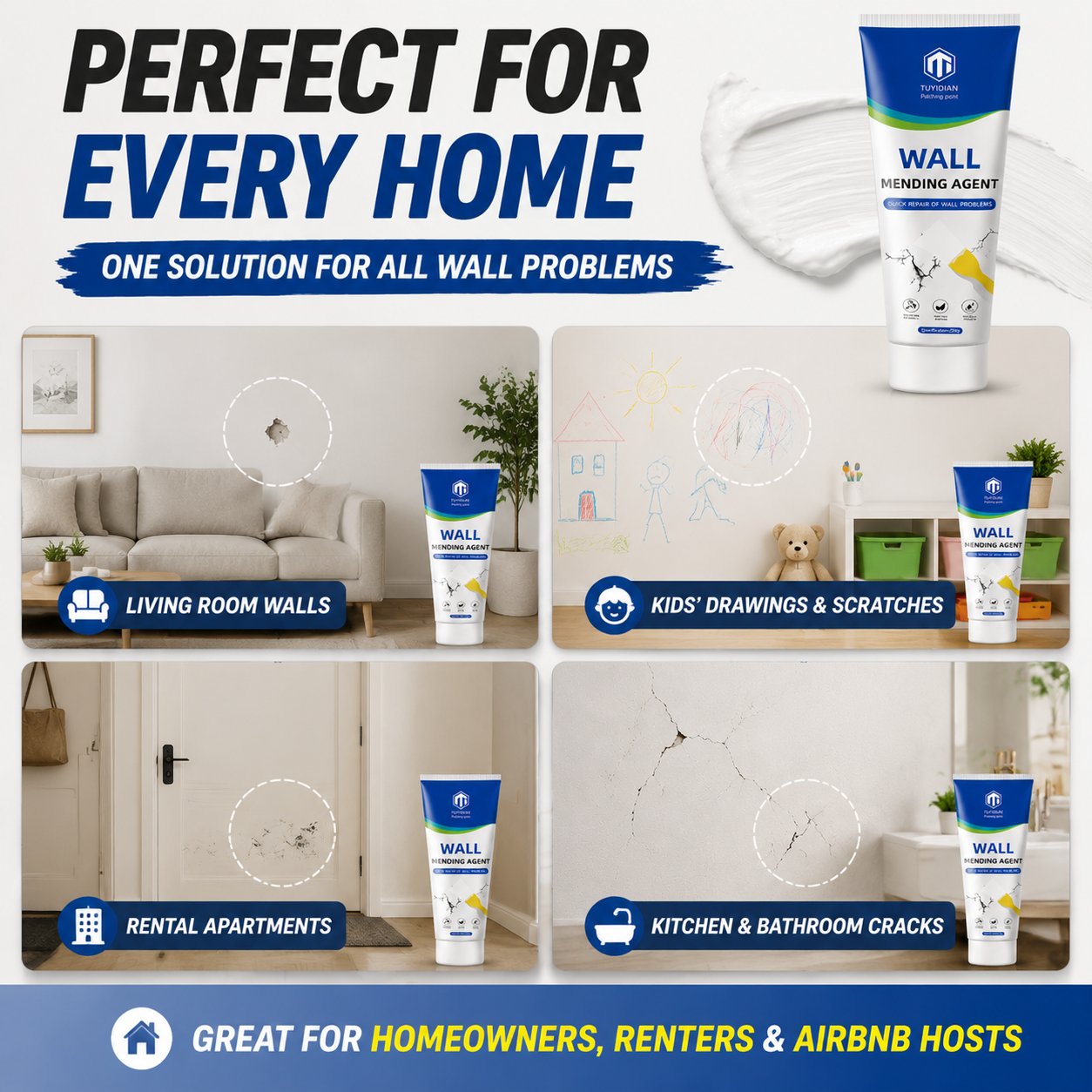 Multi-purpose Drywall Patch Paste Waterproof Quick-drying Wall Mending Adhesive