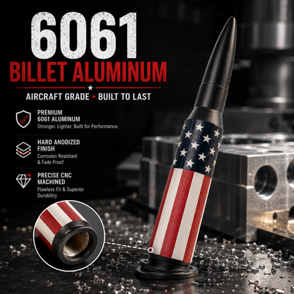 🔥 50% OFF | Universal 50 Cal Bullet Antenna | 9 Adapters Included | Fits Most Vehicles