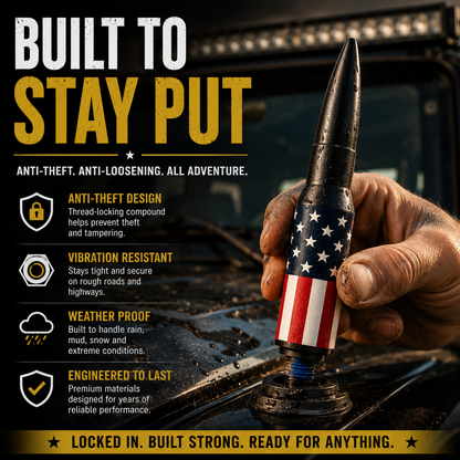 🔥 50% OFF | Universal 50 Cal Bullet Antenna | 9 Adapters Included | Fits Most Vehicles