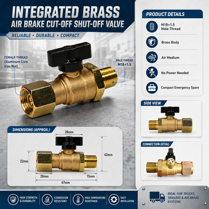 🔥 Bestseller Solid Brass Air Brake Cut Off Valve – Heavy-Duty Truck Repair Part ⚡