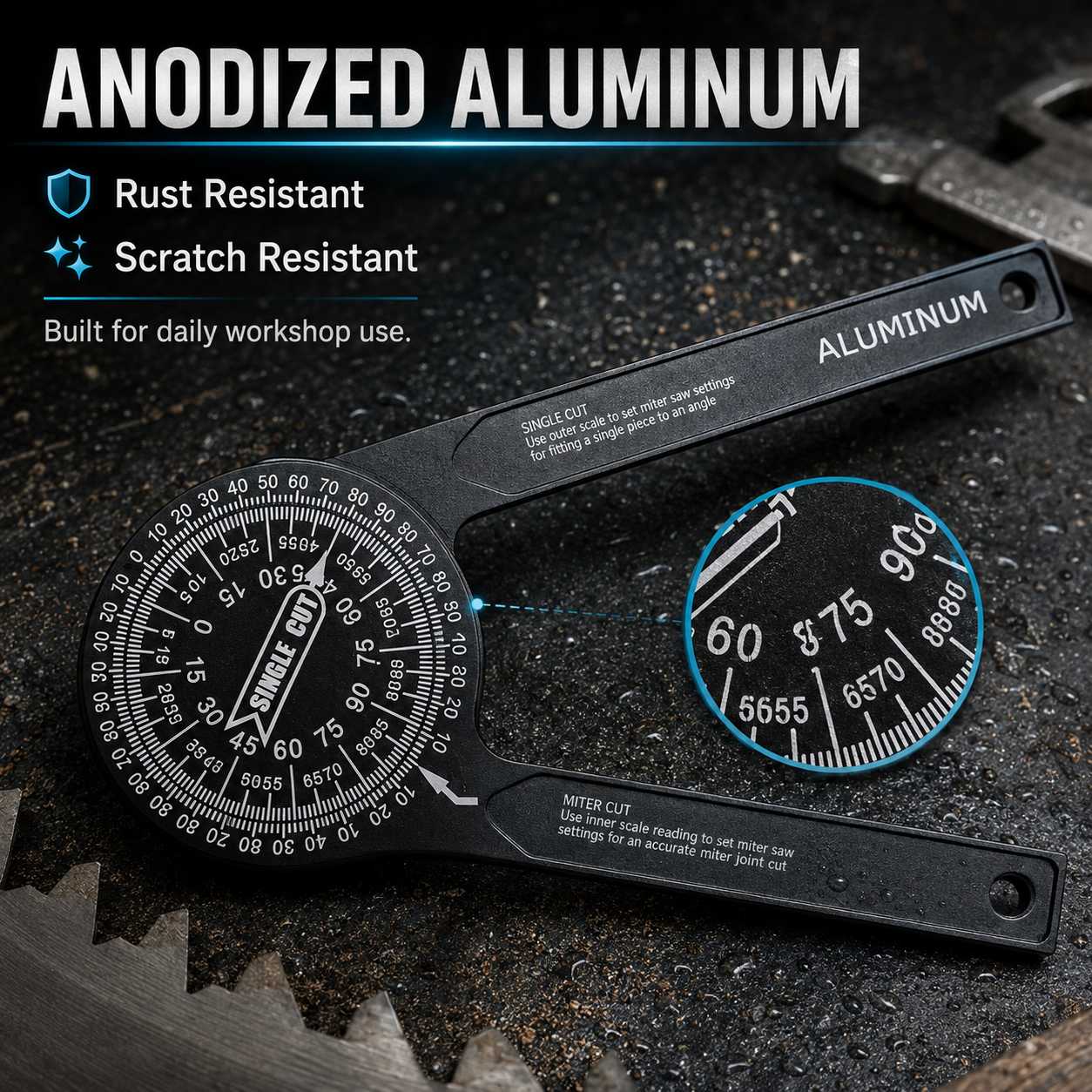 🔥 Bestseller 7-Inch Aluminum Miter Saw Protractor – Rust-Proof Angle Finder Tool ⚡