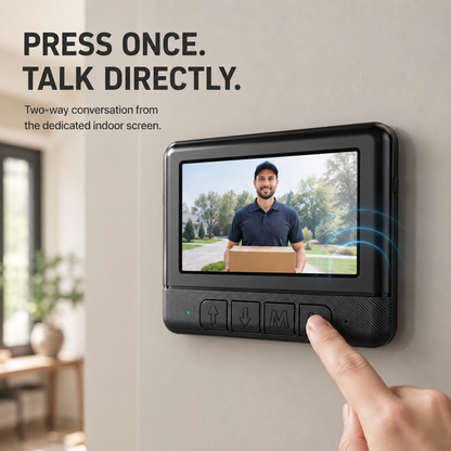 📹 4.3-Inch Screen Video Doorbell – See & Talk Without Wi-Fi