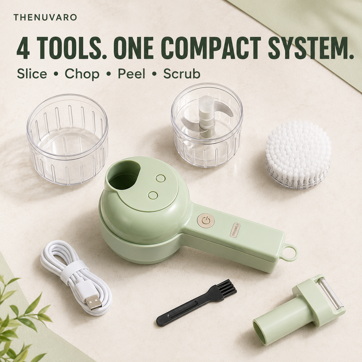 🔥🥕 4-in-1 Handheld Electric Vegetable Slicer & Chopper Set！！！