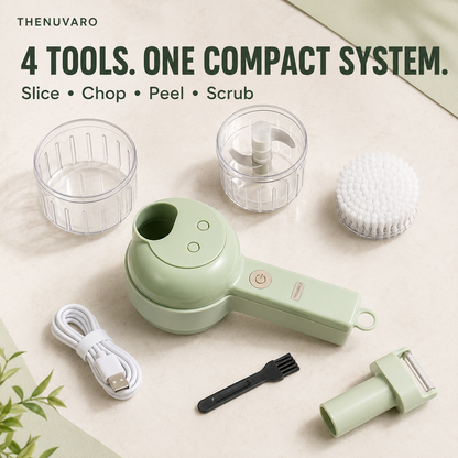 🔥🥕 4-in-1 Handheld Electric Vegetable Slicer & Chopper Set！！！