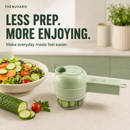 🔥🥕 4-in-1 Handheld Electric Vegetable Slicer & Chopper Set！！！