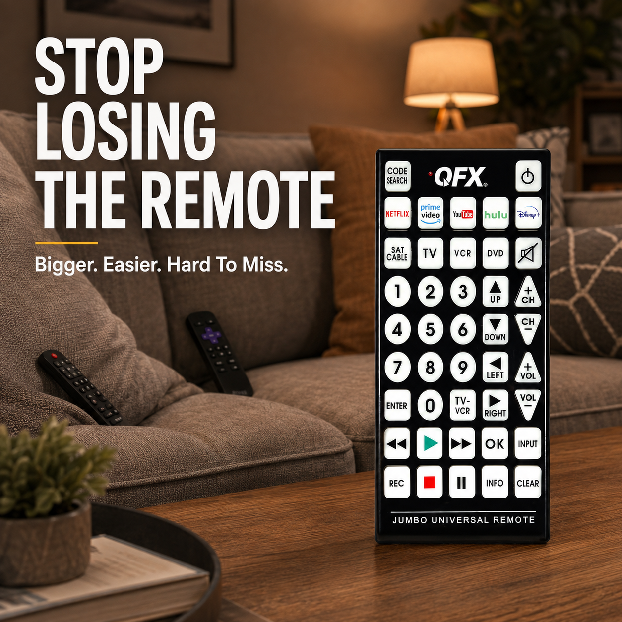 📺Jumbo Universal Remote Control | Large Easy-Read Buttons