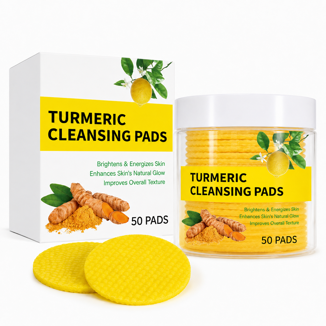 ✨🍃Turmeric + Kojic Brightening Pads – Pore Clean, Oil Balance, Glow On