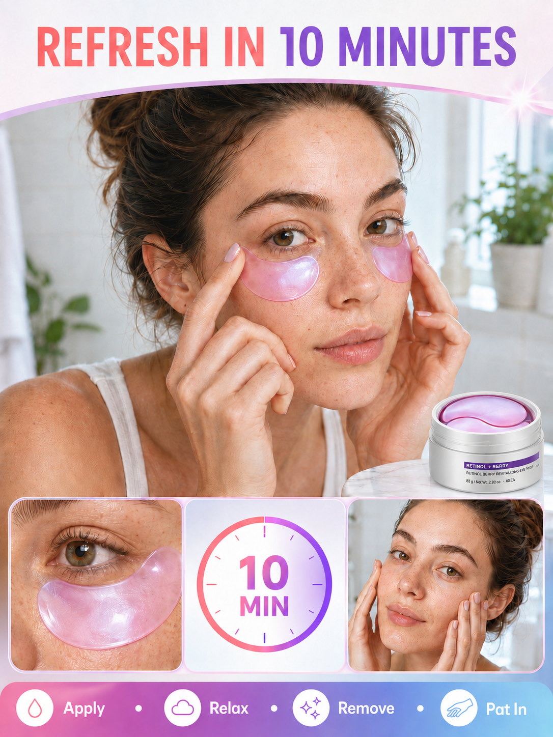 💖 Special Savings Retinol Berry Revitalizing Eye Patches for Brighter, Plumper-Looking Eyes