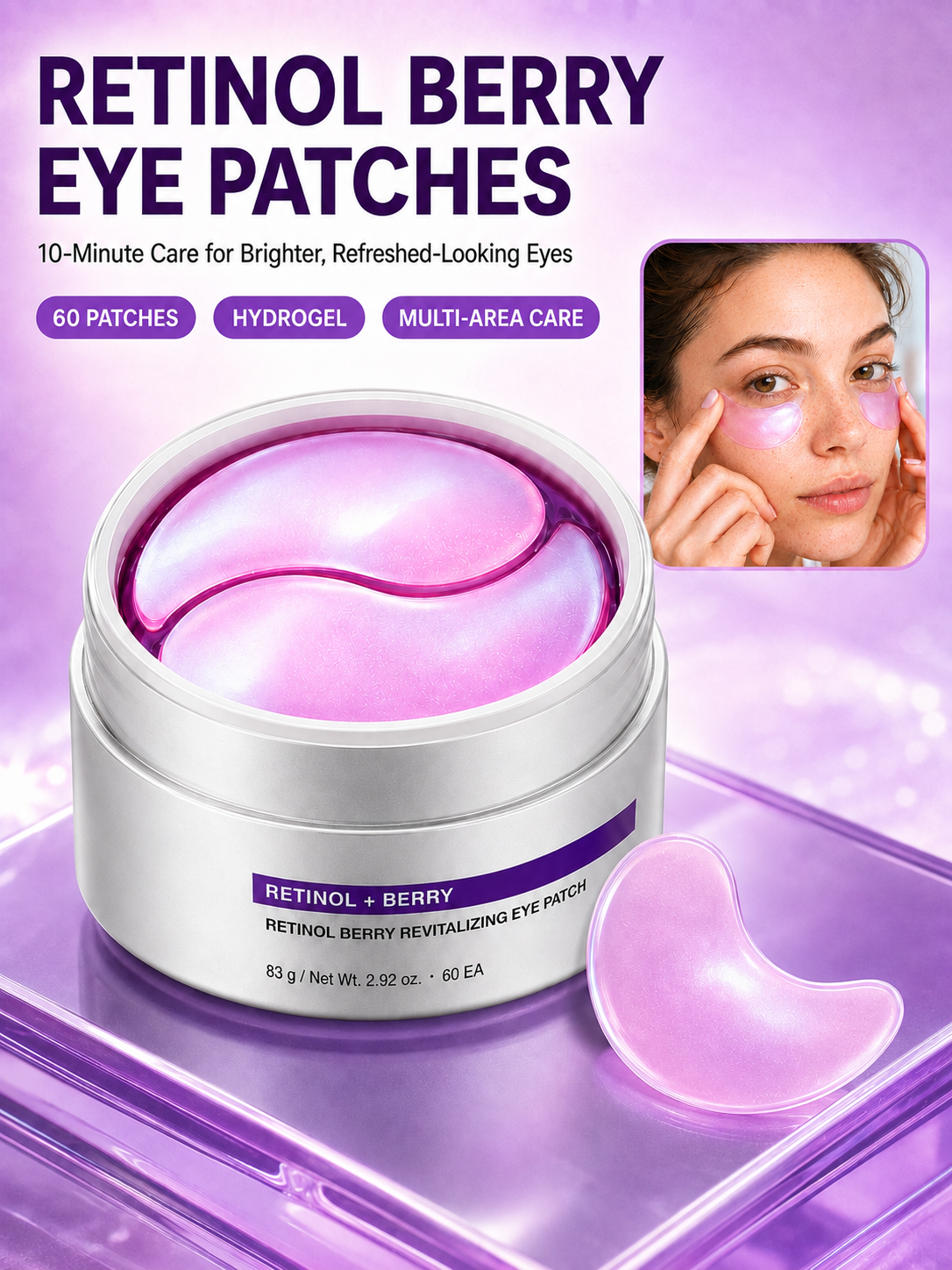 💖 Special Savings Retinol Berry Revitalizing Eye Patches for Brighter, Plumper-Looking Eyes