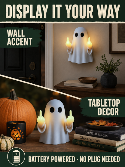 👻 Halloween Ghost Middle Finger Glow Night Light