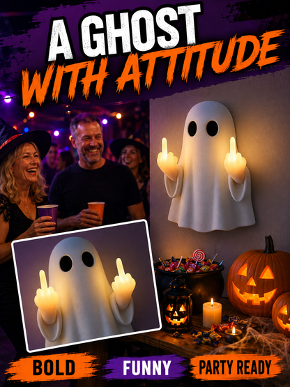 👻 Halloween Ghost Middle Finger Glow Night Light