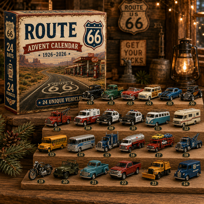 🚗🎄 100 Years of Route 66 – 24-Day Classic American Vehicle Advent Calendar | 1926–2026 Collector’s Edition
