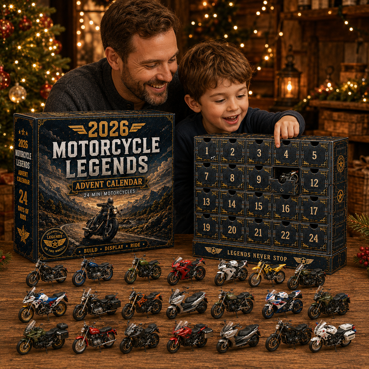 🎁 2026 Motorcycle Legends Advent Calendar | 24‑Day Mini Motorcycle Model Collection