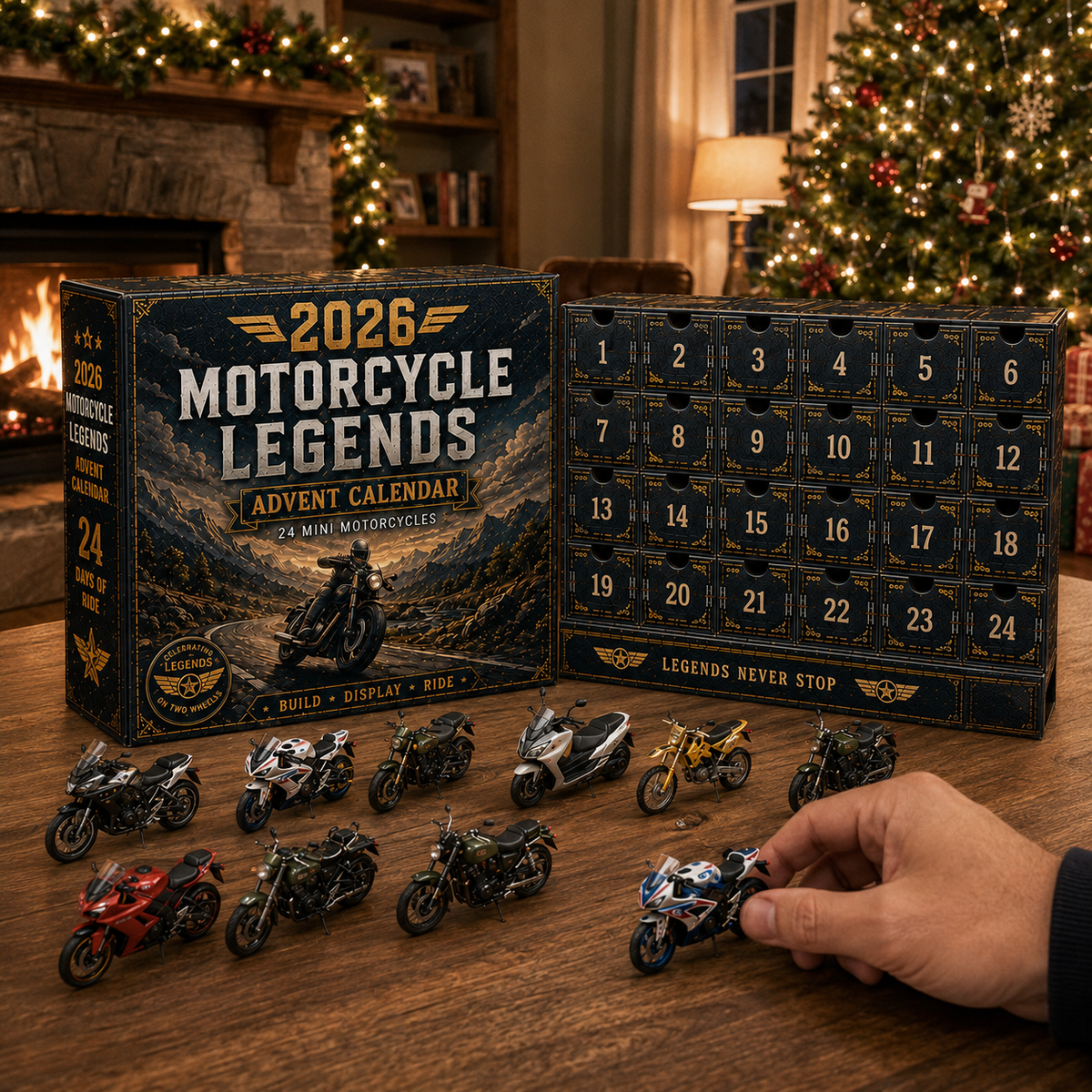 🎁 2026 Motorcycle Legends Advent Calendar | 24‑Day Mini Motorcycle Model Collection