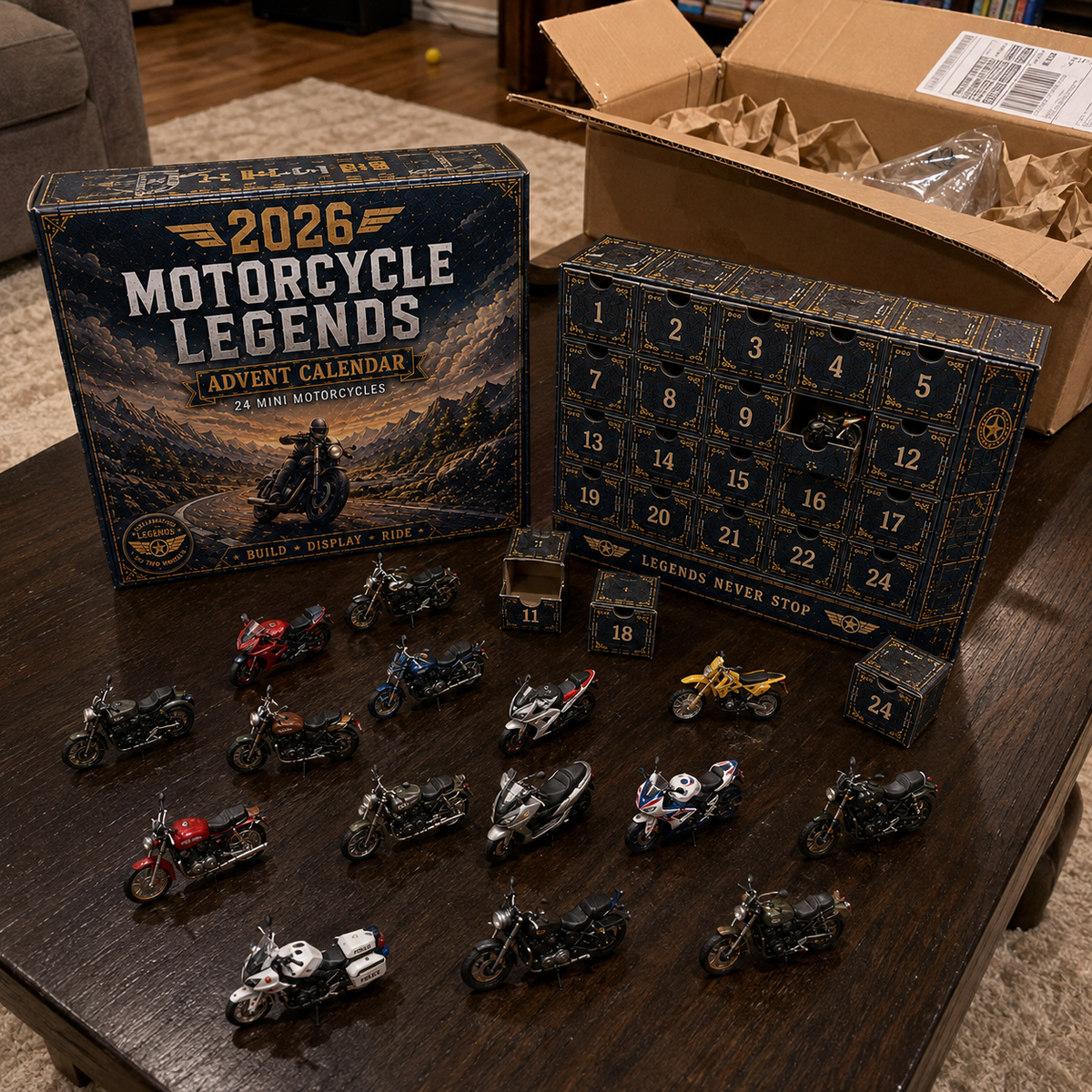 🎁 2026 Motorcycle Legends Advent Calendar | 24‑Day Mini Motorcycle Model Collection