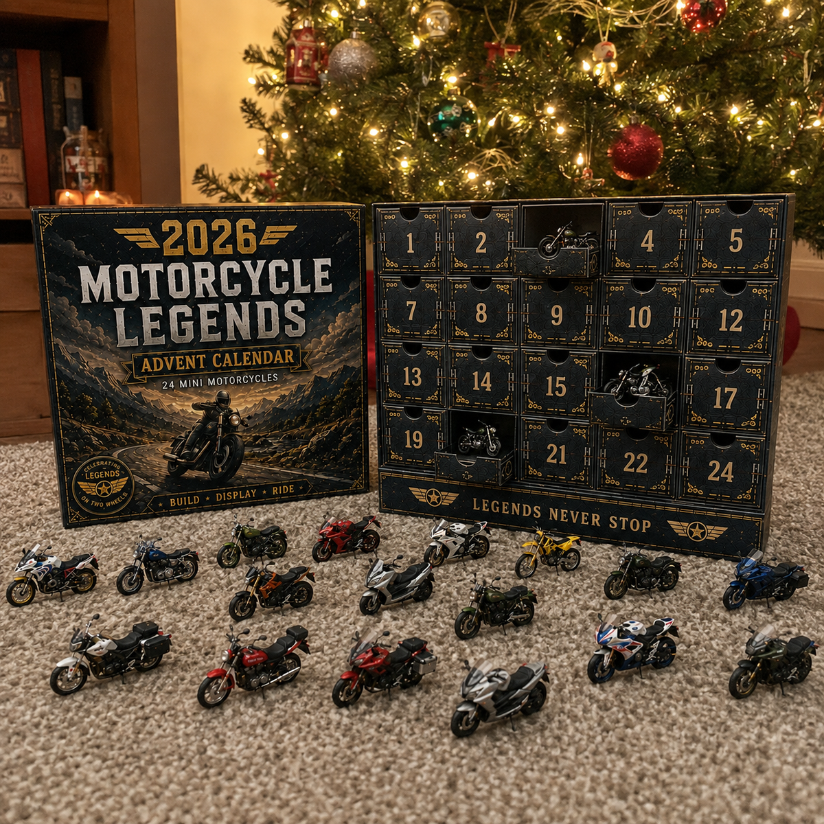 🎁 2026 Motorcycle Legends Advent Calendar | 24‑Day Mini Motorcycle Model Collection
