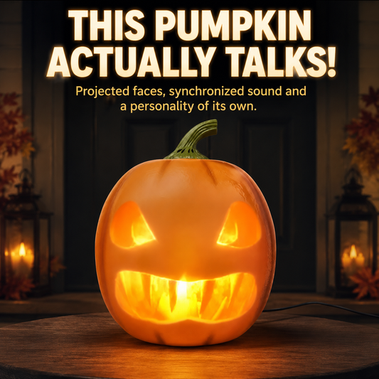 🎃 12-Inch Animated Talking Pumpkin – Projected Faces, Songs & Jokes