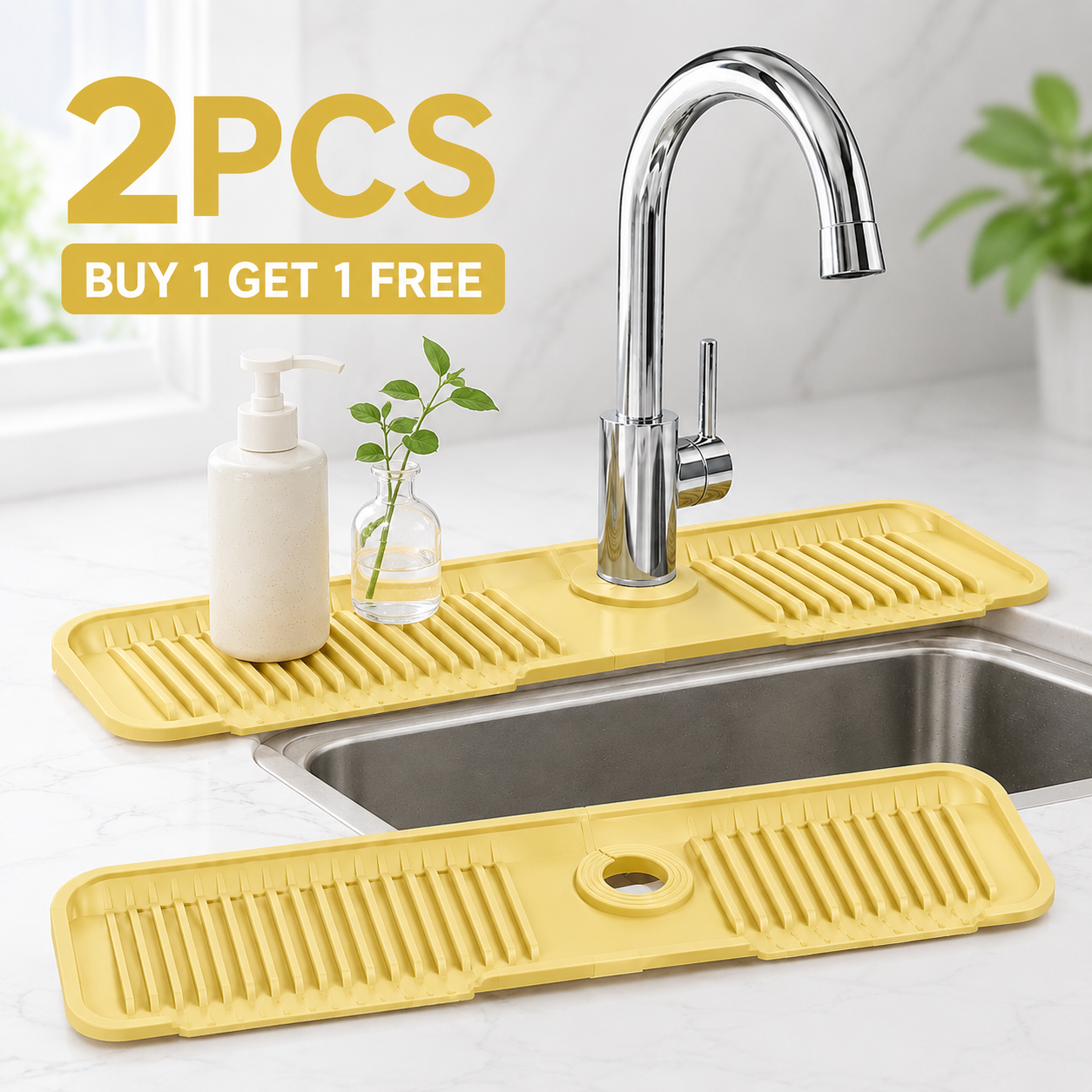 🔥 BUY 1 GET 1 FREE💧 Silicone Sink Faucet Draining Mat