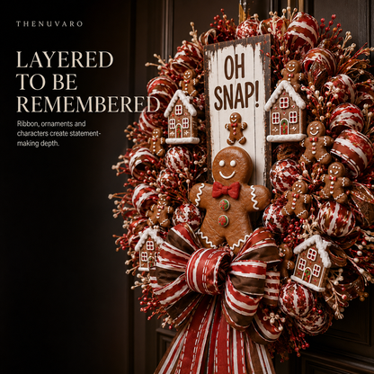 🎄 Oversized Themed Christmas Door Wreath – Snowman, Gingerbread & Santa Styles