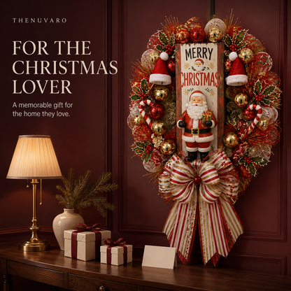 🎄 Oversized Themed Christmas Door Wreath – Snowman, Gingerbread & Santa Styles