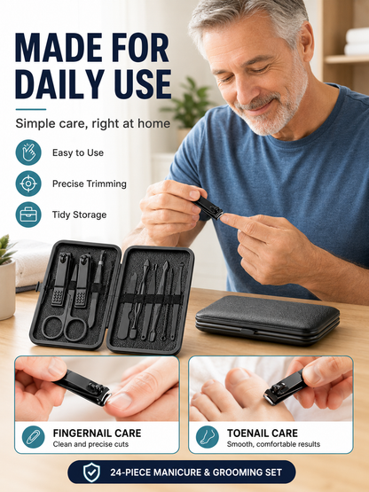 ✨Professional Portable Nail Clipper Set – Complete Grooming Kit for School, Travel & Home